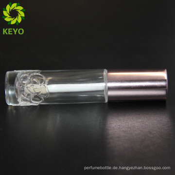 Glänzender molliger Lippenbalsam runder Glas lipgloss Rohr einzigartiger Kappenlippenglanzbehälter